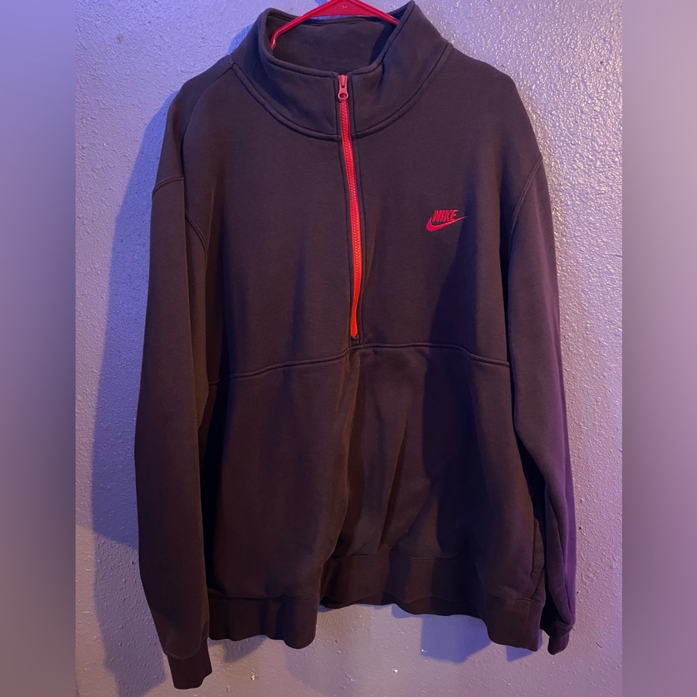 Nike Club Fleece half-zip sweatshirt in brown
